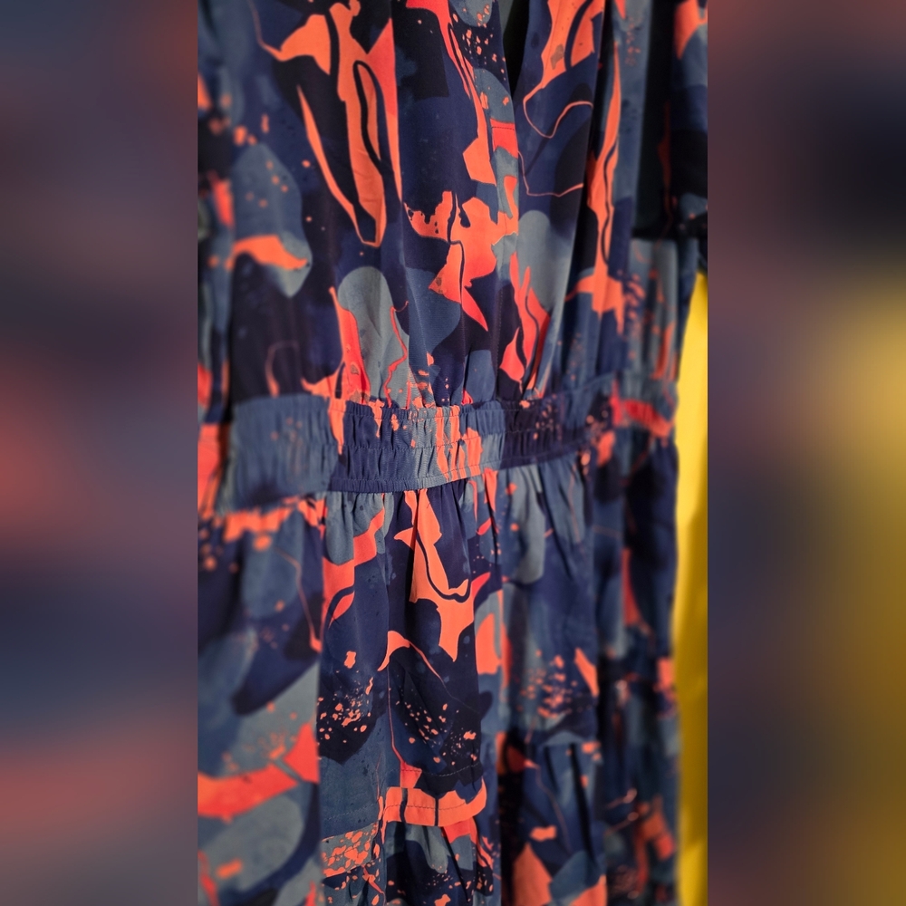 NWOT PrettyGarden Vibrant Blue and Pink Women's Midi Dress - Picture 7 of 11
